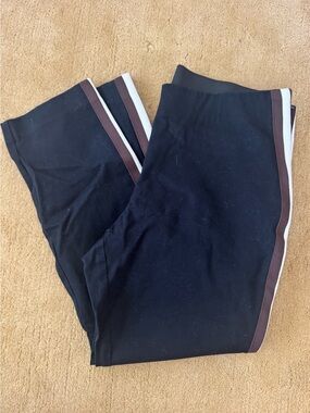 a new day Black pants with Brown and White Side Stripes